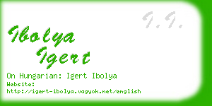 ibolya igert business card